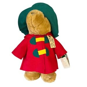 Vintage Paddington Bear Plush‎ Kids Gifts 1997 Red Coat Green Hat Tag 89413 Eden